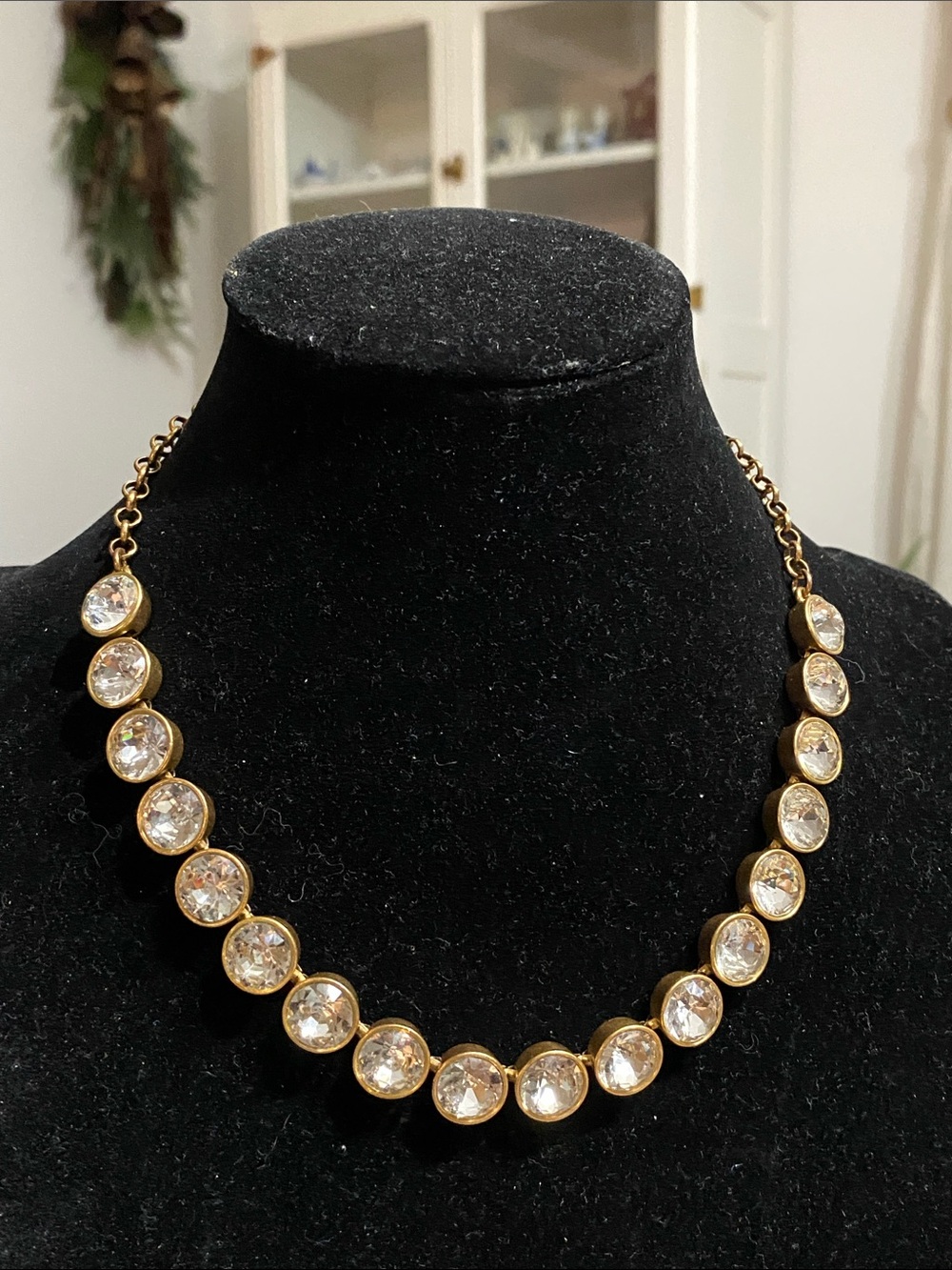 J. Crew Gold-Tone Necklace with Clear Crystals